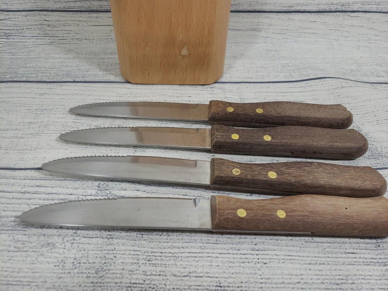 Кухонный нож Tramontina 4 Knife Set W/ Block. Steak Knife Inox Stainless Brazil. 5'' Blade: купить с доставкой из США, цена 2 446 руб - (373085639476)